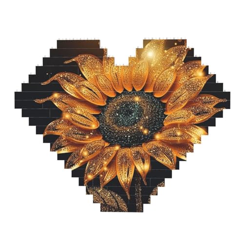 DWVTFSM Funkelnde Sonnenblumen-Baustein-Puzzle, herzförmig, personalisierte Foto-Bausteine, Puzzle, romantische Heimdekoration, Jahrestag, Geburtstagsgeschenke für sie, ihn, Liebhaber, Paare DWVTFSM Funkelnde Sonnenblumen-Baustein-Puzzle, herzförmig, personalisierte Foto-Bausteine, Puzzle, romantische Heimdekoration, Jahrestag, Geburtstagsgeschenke für sie, ihn, Liebhaber, Paare von DWVTFSM