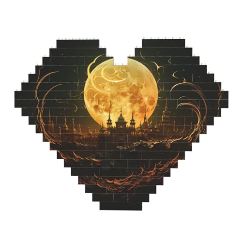 DWVTFSM Golden Moon Baustein-Puzzle, herzförmig, personalisierbar, Foto-Bausteine, Puzzle, Familien-Andenken, DIY, romantische Heimdekoration DWVTFSM Golden Moon Baustein-Puzzle, herzförmig, personalisierbar, Foto-Bausteine, Puzzle, Familien-Andenken, DIY, romantische Heimdekoration von DWVTFSM