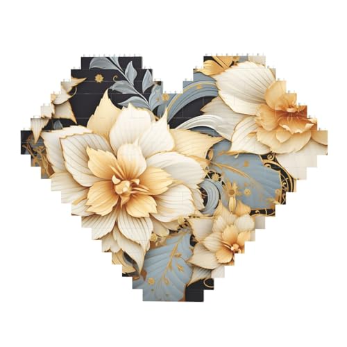 DWVTFSM Goldene Blume Baustein-Puzzle in Herzform, personalisierte Foto-Bausteine, Puzzles, romantische Heimdekoration, Jahrestag, Geburtstagsgeschenke für sie, ihn, Liebhaber, Paare DWVTFSM Goldene Blume Baustein-Puzzle in Herzform, personalisierte Foto-Bausteine, Puzzles, romantische Heimdekoration, Jahrestag, Geburtstagsgeschenke für sie, ihn, Liebhaber, Paare von DWVTFSM