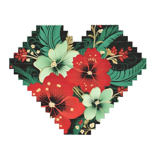 DWVTFSM Grüne und rote Blumen, Baustein-Puzzle, herzförmig, personalisierbar, Foto-Bausteine, Puzzle, Familien-Andenken, DIY, romantische Heimdekoration DWVTFSM Grüne und rote Blumen, Baustein-Puzzle, herzförmig, personalisierbar, Foto-Bausteine, Puzzle, Familien-Andenken, DIY, romantische Heimdekoration von DWVTFSM