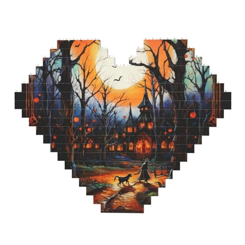 DWVTFSM Halloween-Party-Baustein-Puzzle, herzförmig, personalisierbar, Foto-Bausteine, Puzzle, Familien-Andenken, DIY, romantische Heimdekoration DWVTFSM Halloween-Party-Baustein-Puzzle, herzförmig, personalisierbar, Foto-Bausteine, Puzzle, Familien-Andenken, DIY, romantische Heimdekoration von DWVTFSM