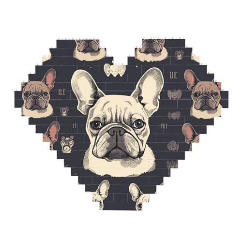 DWVTFSM I Love French Bulldog Baustein-Puzzle in Herzform, personalisierbar, Foto-Bausteine, Puzzle, Familienandenken, DIY, romantische Heimdekoration DWVTFSM I Love French Bulldog Baustein-Puzzle in Herzform, personalisierbar, Foto-Bausteine, Puzzle, Familienandenken, DIY, romantische Heimdekoration von DWVTFSM