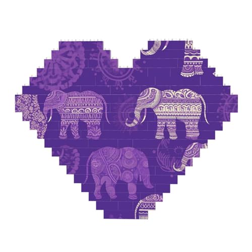 DWVTFSM Lila Elefant Baustein-Puzzle in Herzform, personalisiertes Foto-Baustein-Puzzle, Familien-Andenken, DIY, romantische Heimdekoration, Jahrestag, Geburtstag, Geschenke für sie, ihn, Liebhaber, DWVTFSM Lila Elefant Baustein-Puzzle in Herzform, personalisiertes Foto-Baustein-Puzzle, Familien-Andenken, DIY, romantische Heimdekoration, Jahrestag, Geburtstag, Geschenke für sie, ihn, Liebhaber, von DWVTFSM