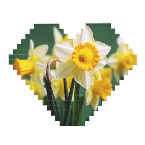 DWVTFSM Narzissenblumen-Baustein-Puzzle, herzförmig, personalisierbar, Foto-Bausteine, Puzzle, Familien-Andenken, DIY, romantische Heimdekoration, Jahrestag, Geburtstagsgeschenke für sie, ihn, DWVTFSM Narzissenblumen-Baustein-Puzzle, herzförmig, personalisierbar, Foto-Bausteine, Puzzle, Familien-Andenken, DIY, romantische Heimdekoration, Jahrestag, Geburtstagsgeschenke für sie, ihn, von DWVTFSM