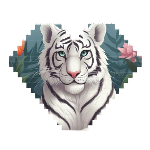 DWVTFSM Niedlicher weißer Tiger Baustein-Puzzle in Herzform, personalisiertes Foto-Baustein-Puzzle, Familien-Andenken, DIY, romantische Heimdekoration, Jahrestag, Geburtstagsgeschenke für sie, ihn, DWVTFSM Niedlicher weißer Tiger Baustein-Puzzle in Herzform, personalisiertes Foto-Baustein-Puzzle, Familien-Andenken, DIY, romantische Heimdekoration, Jahrestag, Geburtstagsgeschenke für sie, ihn, von DWVTFSM