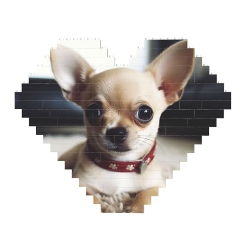 DWVTFSM Niedliches Chihuahua-Baustein-Puzzle in Herzform, personalisiertes Foto-Baustein-Puzzle, Familien-Andenken, DIY, romantische Heimdekoration, Jahrestag, Geburtstagsgeschenke für sie, ihn, DWVTFSM Niedliches Chihuahua-Baustein-Puzzle in Herzform, personalisiertes Foto-Baustein-Puzzle, Familien-Andenken, DIY, romantische Heimdekoration, Jahrestag, Geburtstagsgeschenke für sie, ihn, von DWVTFSM