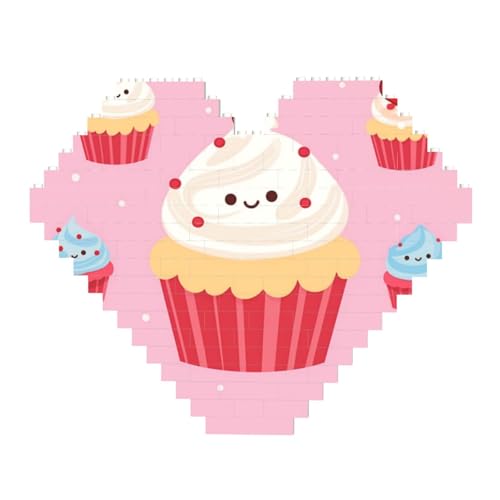 DWVTFSM Niedliches Cupcake-Baustein-Puzzle in Herzform, personalisiertes Foto-Baustein-Puzzle, Familien-Andenken, DIY, romantische Heimdekoration, Jahrestags-, Geburtstagsgeschenke für sie, ihn, DWVTFSM Niedliches Cupcake-Baustein-Puzzle in Herzform, personalisiertes Foto-Baustein-Puzzle, Familien-Andenken, DIY, romantische Heimdekoration, Jahrestags-, Geburtstagsgeschenke für sie, ihn, von DWVTFSM