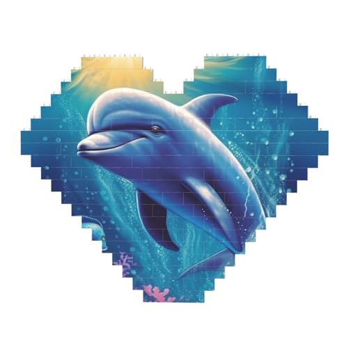DWVTFSM Niedliches Delfin-Baustein-Puzzle in Herzform, personalisierte Foto-Bausteine, Puzzles, Familienandenken, DIY, romantische Heimdekoration, Jahrestag, Geburtstagsgeschenke für sie, ihn, DWVTFSM Niedliches Delfin-Baustein-Puzzle in Herzform, personalisierte Foto-Bausteine, Puzzles, Familienandenken, DIY, romantische Heimdekoration, Jahrestag, Geburtstagsgeschenke für sie, ihn, von DWVTFSM