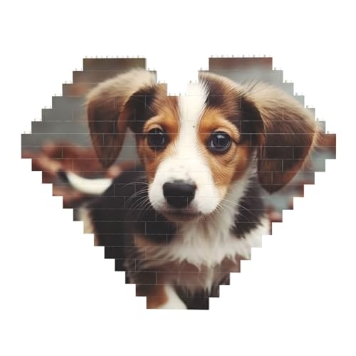 DWVTFSM Niedliches Hunde-Baustein-Puzzle, herzförmig, personalisierbar, Foto-Bausteine, Puzzle, Familien-Andenken, DIY, romantische Heimdekoration DWVTFSM Niedliches Hunde-Baustein-Puzzle, herzförmig, personalisierbar, Foto-Bausteine, Puzzle, Familien-Andenken, DIY, romantische Heimdekoration von DWVTFSM