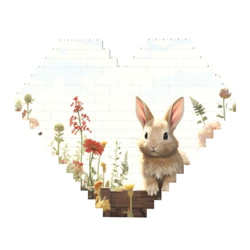 DWVTFSM Niedliches Kaninchen-Baustein-Puzzle in Herzform, personalisierte Foto-Bausteine, Puzzles, romantische Heimdekoration, Jahrestag, Geburtstagsgeschenke für sie, ihn, Liebhaber, Paare DWVTFSM Niedliches Kaninchen-Baustein-Puzzle in Herzform, personalisierte Foto-Bausteine, Puzzles, romantische Heimdekoration, Jahrestag, Geburtstagsgeschenke für sie, ihn, Liebhaber, Paare von DWVTFSM
