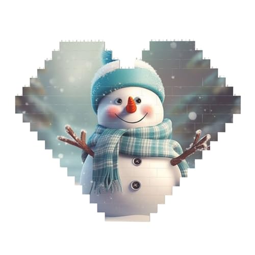 DWVTFSM Niedliches Schneemann-Baustein-Puzzle in Herzform, personalisiertes Foto-Baustein-Puzzle, Familien-Andenken, DIY, romantische Heimdekoration, Jahrestags-, Geburtstagsgeschenke für sie, ihn, DWVTFSM Niedliches Schneemann-Baustein-Puzzle in Herzform, personalisiertes Foto-Baustein-Puzzle, Familien-Andenken, DIY, romantische Heimdekoration, Jahrestags-, Geburtstagsgeschenke für sie, ihn, von DWVTFSM