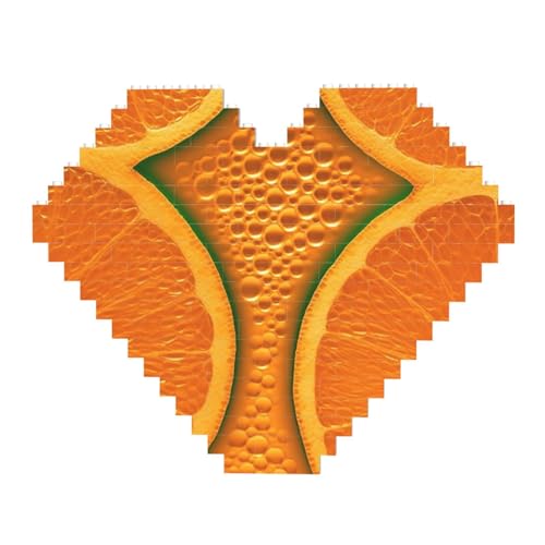 DWVTFSM Orangenes Textur-Baustein-Puzzle in Herzform, personalisierte Foto-Bausteine, Puzzles, romantische Wohnkultur, Jahrestag, Geburtstag, Geschenke für sie, ihn, Liebhaber, Paare DWVTFSM Orangenes Textur-Baustein-Puzzle in Herzform, personalisierte Foto-Bausteine, Puzzles, romantische Wohnkultur, Jahrestag, Geburtstag, Geschenke für sie, ihn, Liebhaber, Paare von DWVTFSM