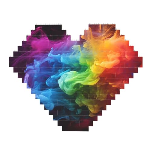 DWVTFSM Regenbogen-Rauch-Baustein-Puzzle, herzförmig, personalisierbar, Foto-Bausteine, Puzzle, Familien-Andenken, DIY, romantische Heimdekoration DWVTFSM Regenbogen-Rauch-Baustein-Puzzle, herzförmig, personalisierbar, Foto-Bausteine, Puzzle, Familien-Andenken, DIY, romantische Heimdekoration von DWVTFSM