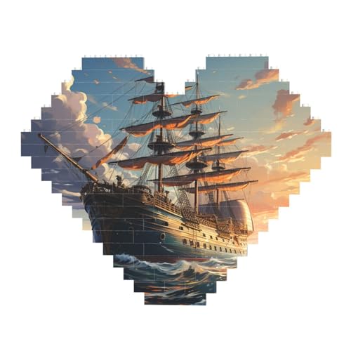 DWVTFSM Retro-Schiff-Baustein-Puzzle, herzförmig, personalisierbar, Foto-Bausteine, Puzzle, Familien-Andenken, DIY, romantische Heimdekoration DWVTFSM Retro-Schiff-Baustein-Puzzle, herzförmig, personalisierbar, Foto-Bausteine, Puzzle, Familien-Andenken, DIY, romantische Heimdekoration von DWVTFSM