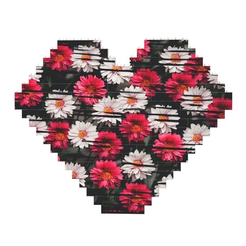 DWVTFSM Rote und weiße Blumen, Baustein-Puzzle, herzförmig, personalisierbar, Foto-Bausteine, Puzzle, romantische Heimdekoration, Jahrestag, Geburtstag, Geschenke für sie, ihn, Liebhaber, Paare DWVTFSM Rote und weiße Blumen, Baustein-Puzzle, herzförmig, personalisierbar, Foto-Bausteine, Puzzle, romantische Heimdekoration, Jahrestag, Geburtstag, Geschenke für sie, ihn, Liebhaber, Paare von DWVTFSM