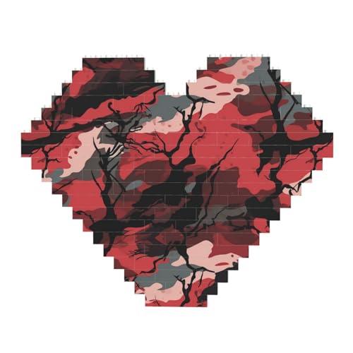 DWVTFSM Roter Camouflage-Baustein-Puzzle, herzförmig, personalisierbar, Foto-Bausteine, Puzzle, romantische Wohnkultur, Jahrestag, Geburtstag, Geschenke für sie, ihn, Liebhaber, Paare DWVTFSM Roter Camouflage-Baustein-Puzzle, herzförmig, personalisierbar, Foto-Bausteine, Puzzle, romantische Wohnkultur, Jahrestag, Geburtstag, Geschenke für sie, ihn, Liebhaber, Paare von DWVTFSM