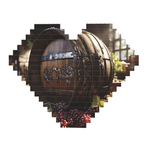 DWVTFSM Rotweinfass-Baustein-Puzzle in Herzform, personalisierte Foto-Bausteine, Puzzles, romantische Heimdekoration, Jahrestags-, Geburtstagsgeschenke für sie, ihn, Liebhaber, Paare DWVTFSM Rotweinfass-Baustein-Puzzle in Herzform, personalisierte Foto-Bausteine, Puzzles, romantische Heimdekoration, Jahrestags-, Geburtstagsgeschenke für sie, ihn, Liebhaber, Paare von DWVTFSM