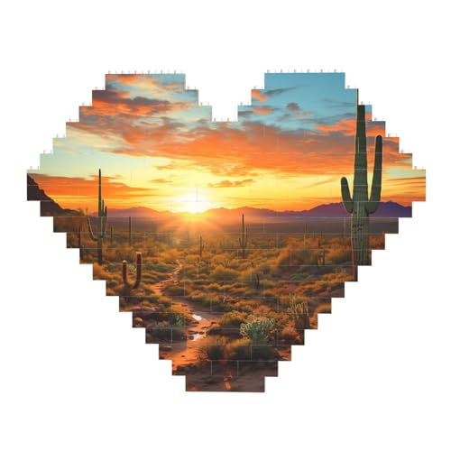 DWVTFSM Saguaros bei Sonnenuntergang Baustein-Puzzle, herzförmig, personalisierbar, Foto-Bausteine, Puzzle, Familien-Andenken, DIY, romantische Heimdekoration DWVTFSM Saguaros bei Sonnenuntergang Baustein-Puzzle, herzförmig, personalisierbar, Foto-Bausteine, Puzzle, Familien-Andenken, DIY, romantische Heimdekoration von DWVTFSM