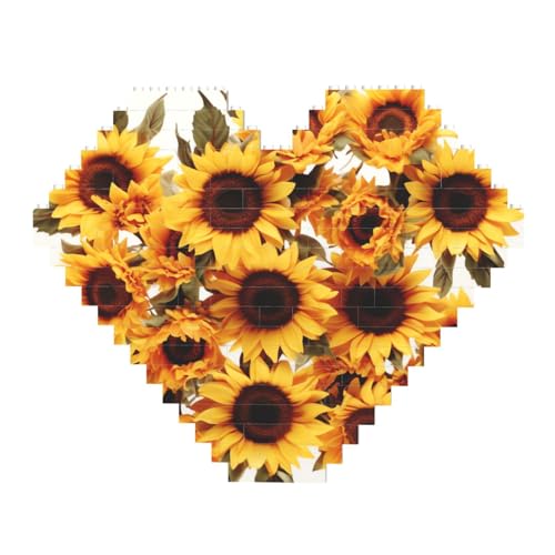 DWVTFSM Schöne Sonnenblumen-Baustein-Puzzle, herzförmig, personalisierbar, Foto-Bausteine, Puzzle, romantische Wohnkultur, Jahrestag, Geburtstag, Geschenke für sie, ihn, Liebhaber, Paare DWVTFSM Schöne Sonnenblumen-Baustein-Puzzle, herzförmig, personalisierbar, Foto-Bausteine, Puzzle, romantische Wohnkultur, Jahrestag, Geburtstag, Geschenke für sie, ihn, Liebhaber, Paare von DWVTFSM