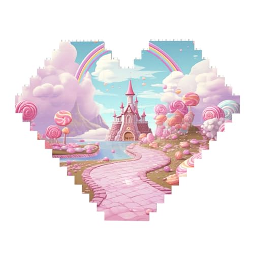 DWVTFSM Schönes Landbaustein-Puzzle in Herzform, personalisierbar, Foto-Bausteine, Puzzle, Familien-Andenken, DIY, romantische Heimdekoration von DWVTFSM