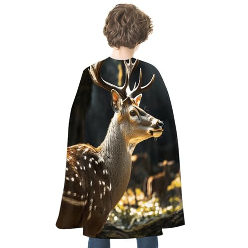 DWVTFSM Uni Halloween-Umhang, wendbar, Vampirumhang, leicht, bequem, Halloween-Hexenumhang, Umhang, Hirsch in wilden Cosplay-Kostümen für Damen und Herren von DWVTFSM