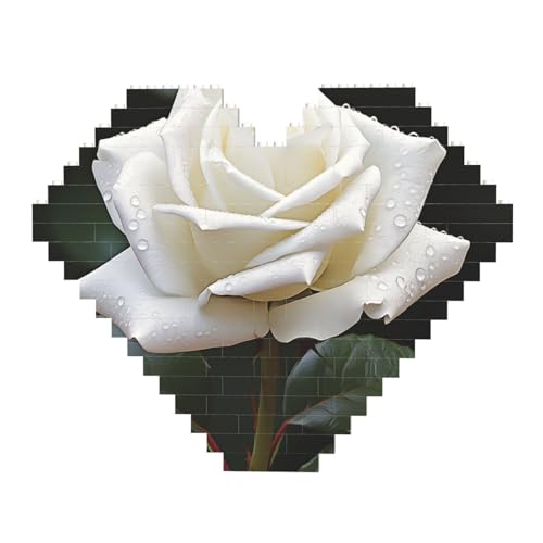 DWVTFSM Weiße Rose Baustein-Puzzle, herzförmig, personalisierbar, Foto-Bausteine, Puzzle, Familien-Andenken, DIY, romantische Heimdekoration DWVTFSM Weiße Rose Baustein-Puzzle, herzförmig, personalisierbar, Foto-Bausteine, Puzzle, Familien-Andenken, DIY, romantische Heimdekoration von DWVTFSM