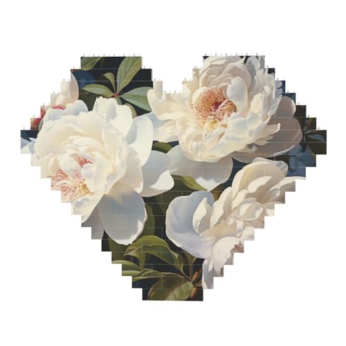 DWVTFSM Weißes Pfingstrosen-Baustein-Puzzle, herzförmig, personalisierbar, Foto-Bausteine, Puzzle, Familien-Andenken, DIY, romantische Heimdekoration, Jahrestag, Geburtstag, Geschenke für sie, ihn, DWVTFSM Weißes Pfingstrosen-Baustein-Puzzle, herzförmig, personalisierbar, Foto-Bausteine, Puzzle, Familien-Andenken, DIY, romantische Heimdekoration, Jahrestag, Geburtstag, Geschenke für sie, ihn, von DWVTFSM