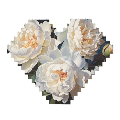DWVTFSM Weißes Pfingstrosen-Baustein-Puzzle, herzförmig, personalisierbar, Foto-Bausteine, Puzzle, Familien-Andenken, DIY, romantische Heimdekoration, Jahrestag, Geburtstagsgeschenke für sie, ihn, DWVTFSM Weißes Pfingstrosen-Baustein-Puzzle, herzförmig, personalisierbar, Foto-Bausteine, Puzzle, Familien-Andenken, DIY, romantische Heimdekoration, Jahrestag, Geburtstagsgeschenke für sie, ihn, von DWVTFSM