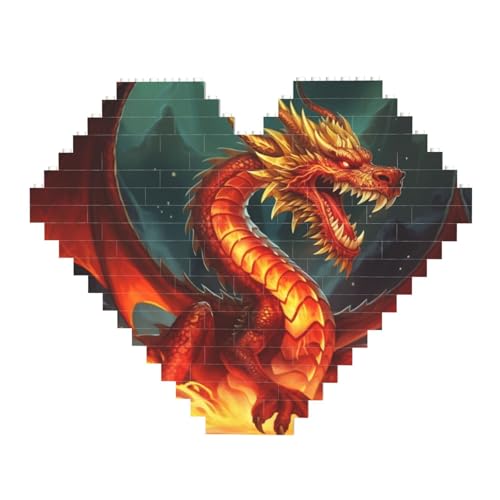 Drachenkönig im Feuer Baustein-Puzzle in Herzform, personalisiertes Foto-Baustein-Puzzle, Familien-Andenken, DIY, romantische Heimdekoration, Jahrestag, Geburtstag, Geschenke für sie, ihn, Liebhaber, Drachenkönig im Feuer Baustein-Puzzle in Herzform, personalisiertes Foto-Baustein-Puzzle, Familien-Andenken, DIY, romantische Heimdekoration, Jahrestag, Geburtstag, Geschenke für sie, ihn, Liebhaber, von DWVTFSM