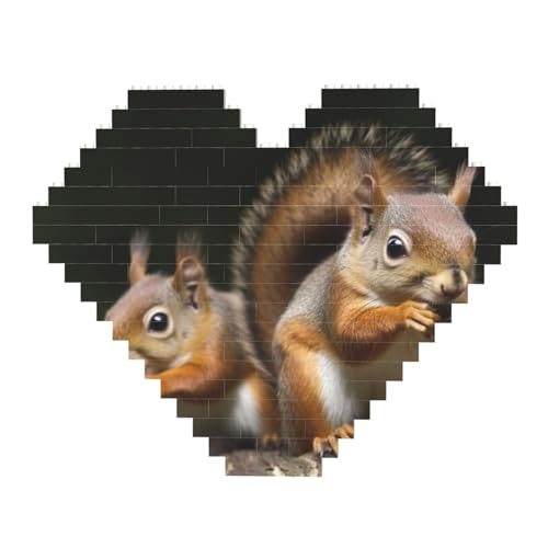 Eichhörnchen-Tierbaustein-Puzzle, herzförmig, personalisierbar, Foto-Bausteine, Puzzle, Familien-Andenken, DIY, romantische Heimdekoration, Jahrestag, Geburtstagsgeschenke für sie, ihn, Liebhaber, Eichhörnchen-Tierbaustein-Puzzle, herzförmig, personalisierbar, Foto-Bausteine, Puzzle, Familien-Andenken, DIY, romantische Heimdekoration, Jahrestag, Geburtstagsgeschenke für sie, ihn, Liebhaber, von DWVTFSM