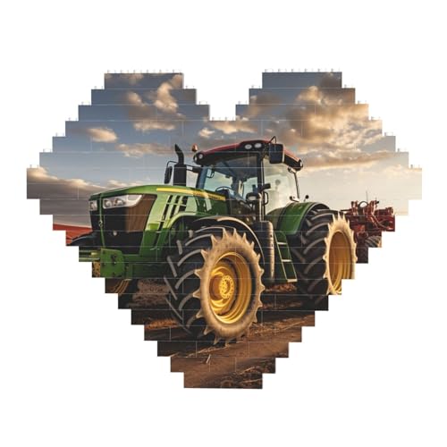 Ersatzteile für landwirtschaftliche Maschinen, Baustein-Puzzle, herzförmig, personalisierbar, Foto-Bausteine, Puzzle, Familien-Andenken, DIY, romantische Heimdekoration von DWVTFSM