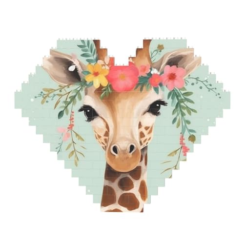 Giraffe mit Blumen-Baustein-Puzzle, herzförmig, personalisierbar, Foto-Bausteine, Puzzle, Familien-Andenken, DIY, romantische Heimdekoration, Jahrestag, Geburtstag, Geschenke für sie, ihn, Liebhaber, Giraffe mit Blumen-Baustein-Puzzle, herzförmig, personalisierbar, Foto-Bausteine, Puzzle, Familien-Andenken, DIY, romantische Heimdekoration, Jahrestag, Geburtstag, Geschenke für sie, ihn, Liebhaber, von DWVTFSM