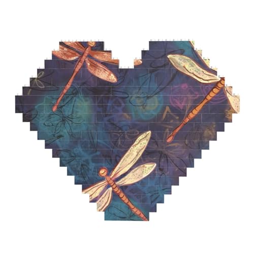 Handbemalte Libellen-Baustein-Puzzle, herzförmig, personalisierte Foto-Bausteine, Puzzle, Familien-Andenken, DIY, romantische Heimdekoration, Jahrestag, Geburtstag, Geschenke für sie, ihn, Liebhaber, Handbemalte Libellen-Baustein-Puzzle, herzförmig, personalisierte Foto-Bausteine, Puzzle, Familien-Andenken, DIY, romantische Heimdekoration, Jahrestag, Geburtstag, Geschenke für sie, ihn, Liebhaber, von DWVTFSM