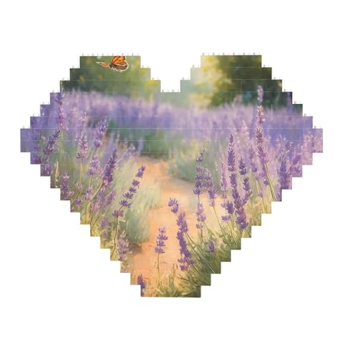 Lavendel-Garten-Baustein-Puzzle, herzförmig, personalisierbar, Foto-Bausteine, Puzzle, Familien-Andenken, DIY, romantische Heimdekoration, Jahrestag, Geburtstagsgeschenke für sie, ihn, Liebhaber, Lavendel-Garten-Baustein-Puzzle, herzförmig, personalisierbar, Foto-Bausteine, Puzzle, Familien-Andenken, DIY, romantische Heimdekoration, Jahrestag, Geburtstagsgeschenke für sie, ihn, Liebhaber, von DWVTFSM