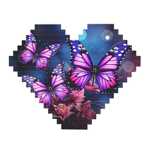 Lila Schmetterlinge Baustein-Puzzle herzförmige personalisierte Foto-Bausteine, Puzzle, Familien-Andenken, DIY, romantische Heimdekoration, Jahrestag, Geburtstag, Geschenke für sie, ihn, Liebhaber, Lila Schmetterlinge Baustein-Puzzle herzförmige personalisierte Foto-Bausteine, Puzzle, Familien-Andenken, DIY, romantische Heimdekoration, Jahrestag, Geburtstag, Geschenke für sie, ihn, Liebhaber, von DWVTFSM