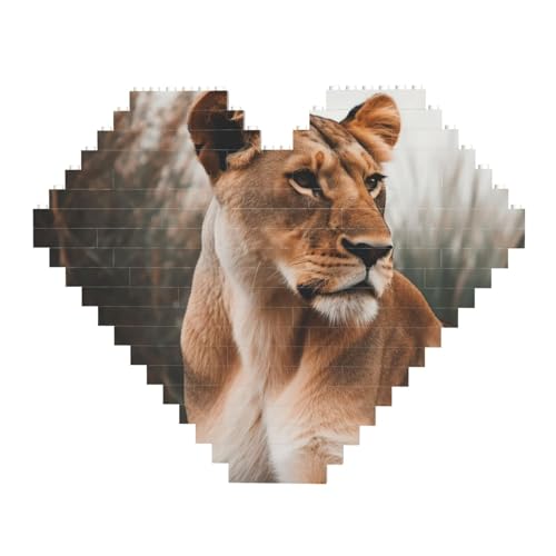 Löwe, Wildtier-Baustein-Puzzle, herzförmig, personalisierbar, Foto-Bausteine, Puzzle, Familien-Andenken, DIY, romantische Heimdekoration, Jahrestag, Geburtstagsgeschenke für sie, ihn, Liebhaber, Paare Löwe, Wildtier-Baustein-Puzzle, herzförmig, personalisierbar, Foto-Bausteine, Puzzle, Familien-Andenken, DIY, romantische Heimdekoration, Jahrestag, Geburtstagsgeschenke für sie, ihn, Liebhaber, Paare von DWVTFSM