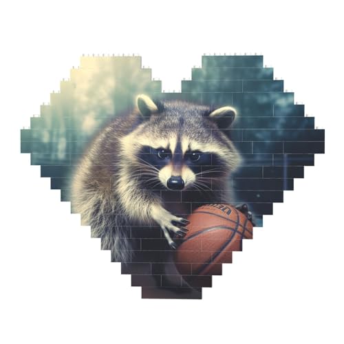 Lustiger Waschbär-Basketball-Baustein-Puzzle, herzförmig, personalisierte Foto-Bausteine, Puzzle, Familien-Andenken, DIY, romantische Heimdekoration, Jahrestag, Geburtstag, Geschenke für sie, ihn, Lustiger Waschbär-Basketball-Baustein-Puzzle, herzförmig, personalisierte Foto-Bausteine, Puzzle, Familien-Andenken, DIY, romantische Heimdekoration, Jahrestag, Geburtstag, Geschenke für sie, ihn, von DWVTFSM