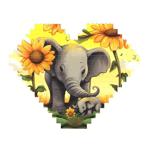 Niedlicher Elefant Sonnenblumen Baustein-Puzzle in Herzform, personalisiertes Foto-Baustein-Puzzle, Familien-Andenken, DIY, romantische Heimdekoration, Jahrestag, Geburtstag, Geschenke für sie, ihn, Niedlicher Elefant Sonnenblumen Baustein-Puzzle in Herzform, personalisiertes Foto-Baustein-Puzzle, Familien-Andenken, DIY, romantische Heimdekoration, Jahrestag, Geburtstag, Geschenke für sie, ihn, von DWVTFSM