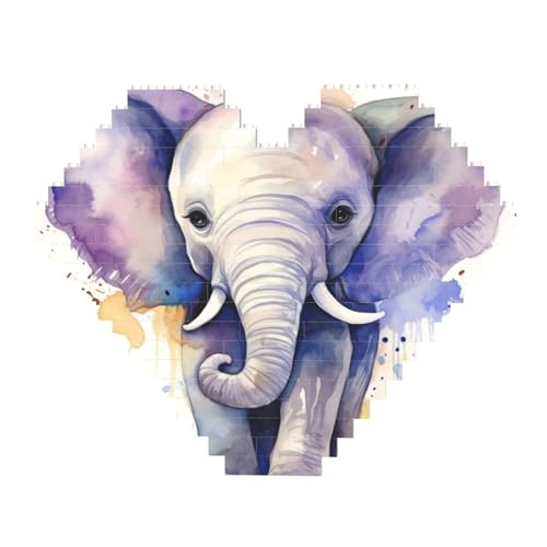 Niedliches Elefanten-Aquarell-Baustein-Puzzle in Herzform, personalisiertes Foto-Baustein-Puzzle, Familien-Andenken, DIY, romantische Heimdekoration, Jahrestag, Geburtstag, Geschenke für sie, ihn, Niedliches Elefanten-Aquarell-Baustein-Puzzle in Herzform, personalisiertes Foto-Baustein-Puzzle, Familien-Andenken, DIY, romantische Heimdekoration, Jahrestag, Geburtstag, Geschenke für sie, ihn, von DWVTFSM