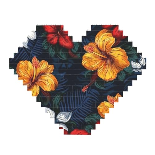 Realistische hawaiianische Blumen, Baustein-Puzzle, herzförmig, personalisierbar, Foto-Bausteine, Puzzle, romantische Heimdekoration, Jahrestag, Geburtstag, Geschenke für sie, ihn, Liebhaber, Paare Realistische hawaiianische Blumen, Baustein-Puzzle, herzförmig, personalisierbar, Foto-Bausteine, Puzzle, romantische Heimdekoration, Jahrestag, Geburtstag, Geschenke für sie, ihn, Liebhaber, Paare von DWVTFSM