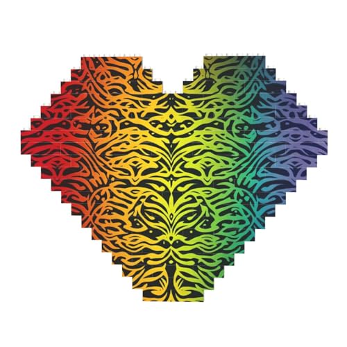 Regenbogen-Muster, Hintergrund-Baustein-Puzzle, herzförmig, personalisierbar, Foto-Bausteine, Puzzle, romantische Heimdekoration, Jahrestag, Geburtstagsgeschenke für sie, ihn, Liebhaber, Paare Regenbogen-Muster, Hintergrund-Baustein-Puzzle, herzförmig, personalisierbar, Foto-Bausteine, Puzzle, romantische Heimdekoration, Jahrestag, Geburtstagsgeschenke für sie, ihn, Liebhaber, Paare von DWVTFSM