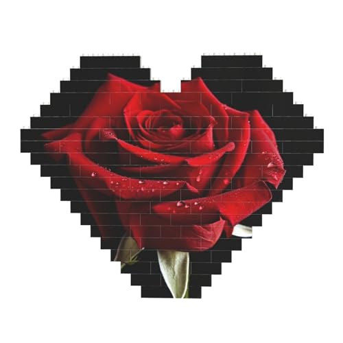 Rote Rose, schwarzer Hintergrund, Baustein-Puzzle, herzförmig, personalisierbar, Foto-Bausteine, Puzzle, Familien-Andenken, DIY, romantische Heimdekoration, Jahrestag, Geburtstag, Geschenke für sie, Rote Rose, schwarzer Hintergrund, Baustein-Puzzle, herzförmig, personalisierbar, Foto-Bausteine, Puzzle, Familien-Andenken, DIY, romantische Heimdekoration, Jahrestag, Geburtstag, Geschenke für sie, von DWVTFSM