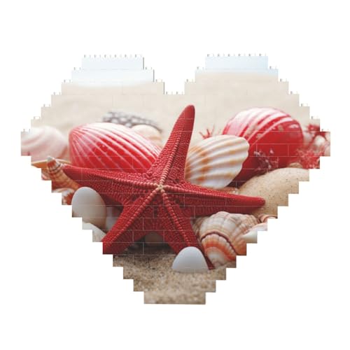 Rote Seestern-Muschel-Baustein-Puzzle, herzförmig, personalisierte Foto-Bausteine, Puzzle, Familien-Andenken, DIY, romantische Heimdekoration, Jahrestag, Geburtstag, Geschenke für sie, ihn, Liebhaber, Rote Seestern-Muschel-Baustein-Puzzle, herzförmig, personalisierte Foto-Bausteine, Puzzle, Familien-Andenken, DIY, romantische Heimdekoration, Jahrestag, Geburtstag, Geschenke für sie, ihn, Liebhaber, von DWVTFSM