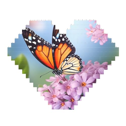 Schmetterling für Blumen, Baustein-Puzzle, herzförmig, personalisierbar, Foto-Bausteine, Puzzle, Familienandenken, DIY, romantische Heimdekoration, Jahrestag, Geburtstagsgeschenke für sie, ihn, Schmetterling für Blumen, Baustein-Puzzle, herzförmig, personalisierbar, Foto-Bausteine, Puzzle, Familienandenken, DIY, romantische Heimdekoration, Jahrestag, Geburtstagsgeschenke für sie, ihn, von DWVTFSM