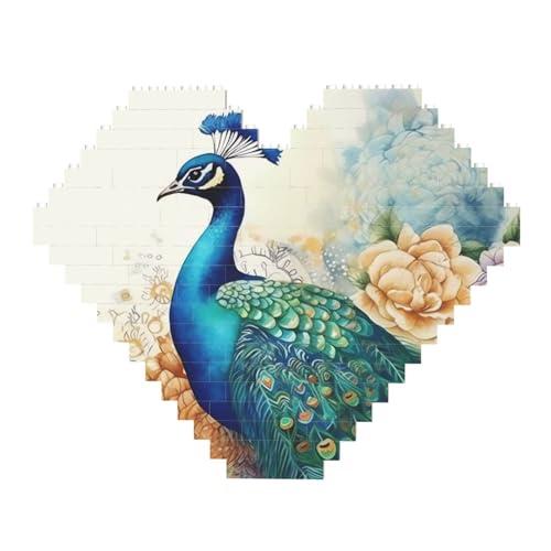 Schönes Pfauen-Baustein-Puzzle, herzförmig, personalisierte Foto-Bausteine, Puzzle, Familien-Andenken, DIY, romantische Heimdekoration, Jahrestag, Geburtstag, Geschenke für sie, ihn, Liebhaber, Paare Schönes Pfauen-Baustein-Puzzle, herzförmig, personalisierte Foto-Bausteine, Puzzle, Familien-Andenken, DIY, romantische Heimdekoration, Jahrestag, Geburtstag, Geschenke für sie, ihn, Liebhaber, Paare von DWVTFSM