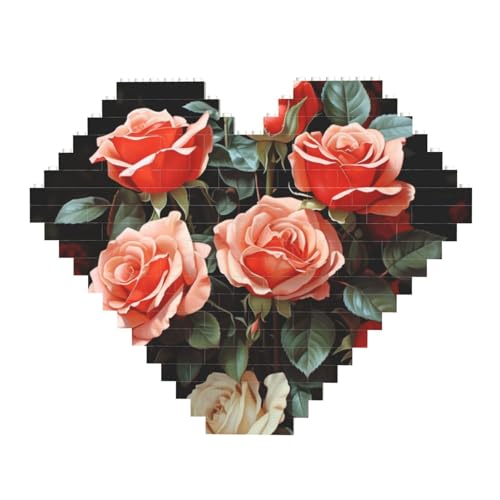 Schönes Rosen-Geschenk, Baustein-Puzzle, herzförmig, personalisierte Foto-Bausteine, Puzzle, Familien-Andenken, DIY, romantische Heimdekoration, Jahrestag, Geburtstag, Geschenke für sie, ihn, Schönes Rosen-Geschenk, Baustein-Puzzle, herzförmig, personalisierte Foto-Bausteine, Puzzle, Familien-Andenken, DIY, romantische Heimdekoration, Jahrestag, Geburtstag, Geschenke für sie, ihn, von DWVTFSM