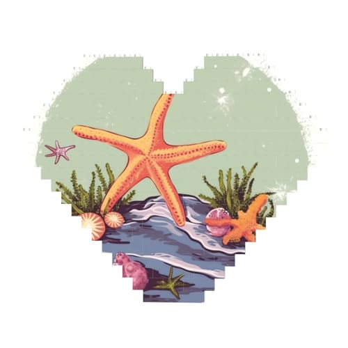 Seestern und Meeresalgen Illustration Baustein-Puzzle herzförmig personalisierte Foto-Bausteine Puzzles romantische Wohnkultur Jahrestag Geburtstag Geschenke für Sie, Ihn, Liebhaber, Paare Seestern und Meeresalgen Illustration Baustein-Puzzle herzförmig personalisierte Foto-Bausteine Puzzles romantische Wohnkultur Jahrestag Geburtstag Geschenke für Sie, Ihn, Liebhaber, Paare von DWVTFSM