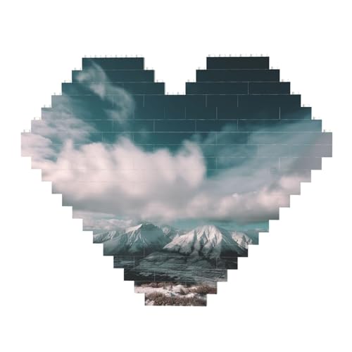 Snow Mountain Landschaft, Baustein-Puzzle, herzförmig, personalisierbar, Foto-Bausteine, Puzzle, Familien-Andenken, DIY, romantische Heimdekoration, Jahrestag, Geburtstagsgeschenke für sie, ihn, Snow Mountain Landschaft, Baustein-Puzzle, herzförmig, personalisierbar, Foto-Bausteine, Puzzle, Familien-Andenken, DIY, romantische Heimdekoration, Jahrestag, Geburtstagsgeschenke für sie, ihn, von DWVTFSM