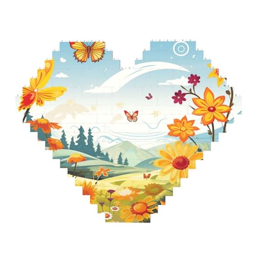 Sonnenschmetterlinge, Libellen, Blumen, Baustein-Puzzle, herzförmig, personalisierbar, Foto-Bausteine, Puzzle, Familien-Andenken, DIY, romantische Heimdekoration Sonnenschmetterlinge, Libellen, Blumen, Baustein-Puzzle, herzförmig, personalisierbar, Foto-Bausteine, Puzzle, Familien-Andenken, DIY, romantische Heimdekoration von DWVTFSM