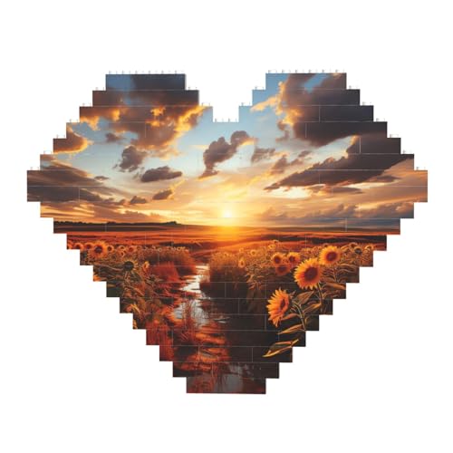Sonnenuntergang über Sonnenblumenfeld, Baustein-Puzzle, herzförmig, personalisierbar, Foto-Bausteine, Puzzle, romantische Heimdekoration, Jahrestag, Geburtstag, Geschenke für sie, ihn, Liebhaber, Sonnenuntergang über Sonnenblumenfeld, Baustein-Puzzle, herzförmig, personalisierbar, Foto-Bausteine, Puzzle, romantische Heimdekoration, Jahrestag, Geburtstag, Geschenke für sie, ihn, Liebhaber, von DWVTFSM